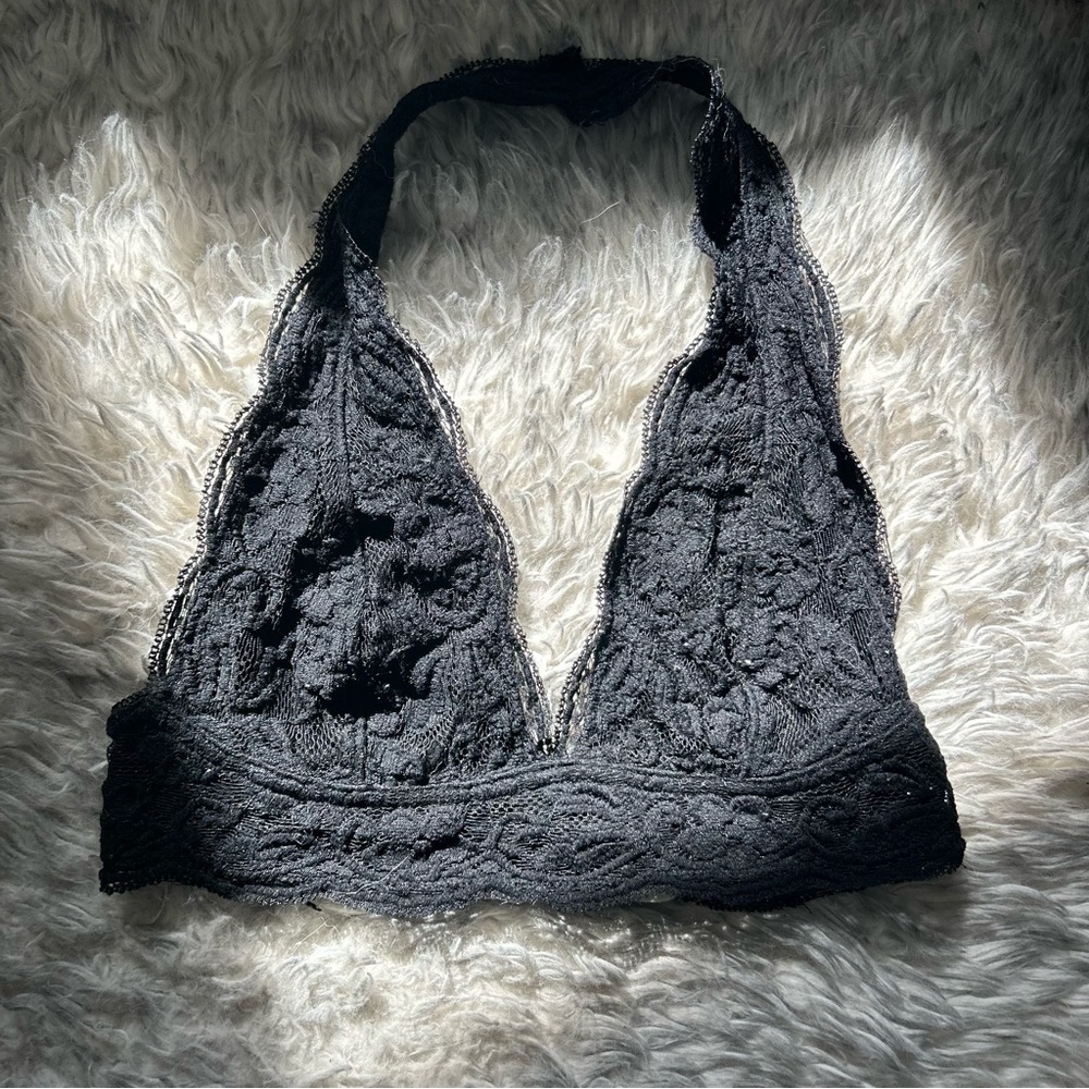 UO Black Halter Bralette